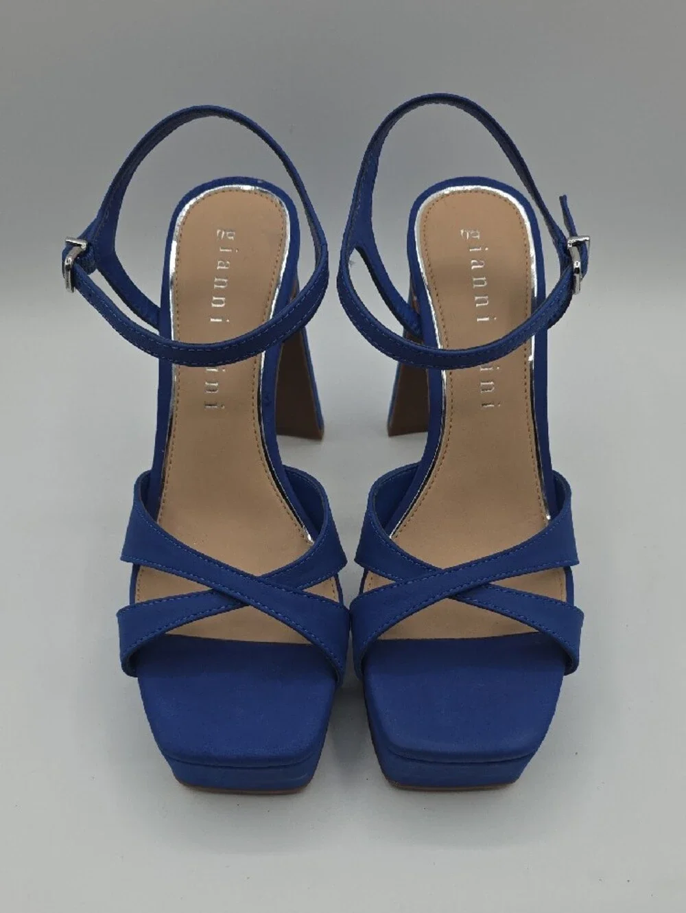 Gianni Bini Royal Blue Strappy Block Platform Heel Sandal